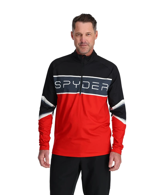 Spyder Men's Premier T-Neck Shirt, Volcano, S UK