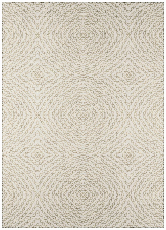 Addison Bravado Patterned Chain Link Linen Power Loomed 10' x 14' Area Rug - Image 1