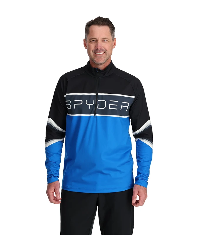Spyder Men's Premier T-neck Shirt, Medium Blue, M UK