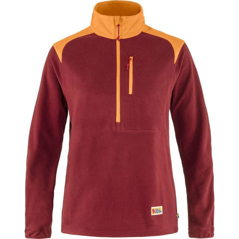 Fjallraven 84785-347-206 Vardag Lite Fleece W Sweatshirt Women's Bordeaux Red-Spicy Orange Size XL