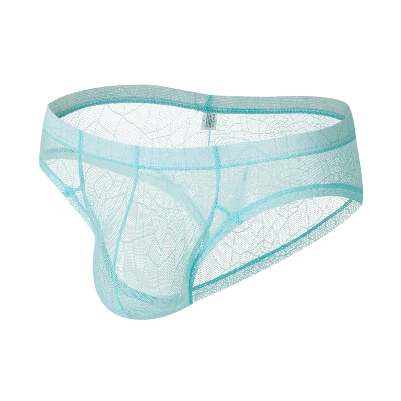 Drelaar Men's Breathable Sheer Mesh Briefs - Light Blue Large