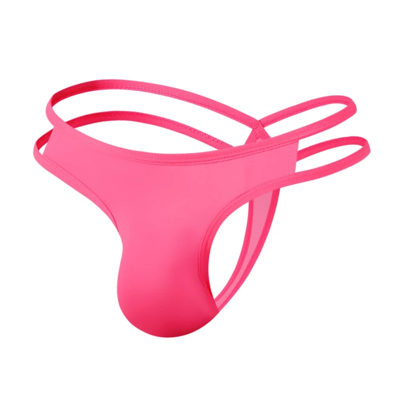 Drelaar Men's Smooth Stretchy Waist G-String Underwear Pouch Thongs Small Pink