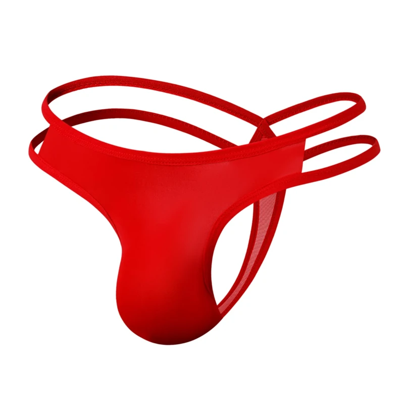 Drelaar Men's Smooth Stretchy Waist G-String Underwear Pouch Thongs Small Red