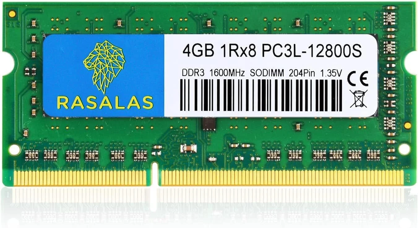 Rasalas 4GB PC3L-12800S DDR3L 1600MHz SO-DIMM DDR3 1Rx8 RAM 1.35V CL11 204-Pin PC3-12800 memeory Laptop ram