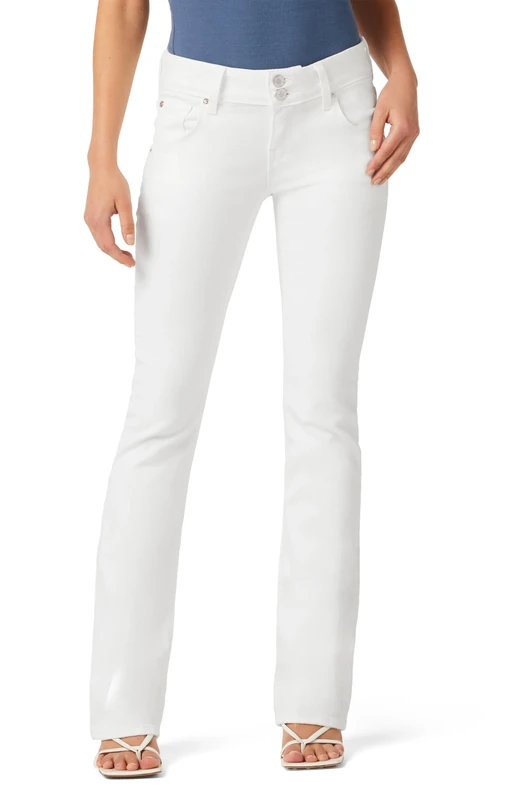 Hudson Women's Beth Baby Bootcut Jean with Back Flap Pockets Rp, White, 25
