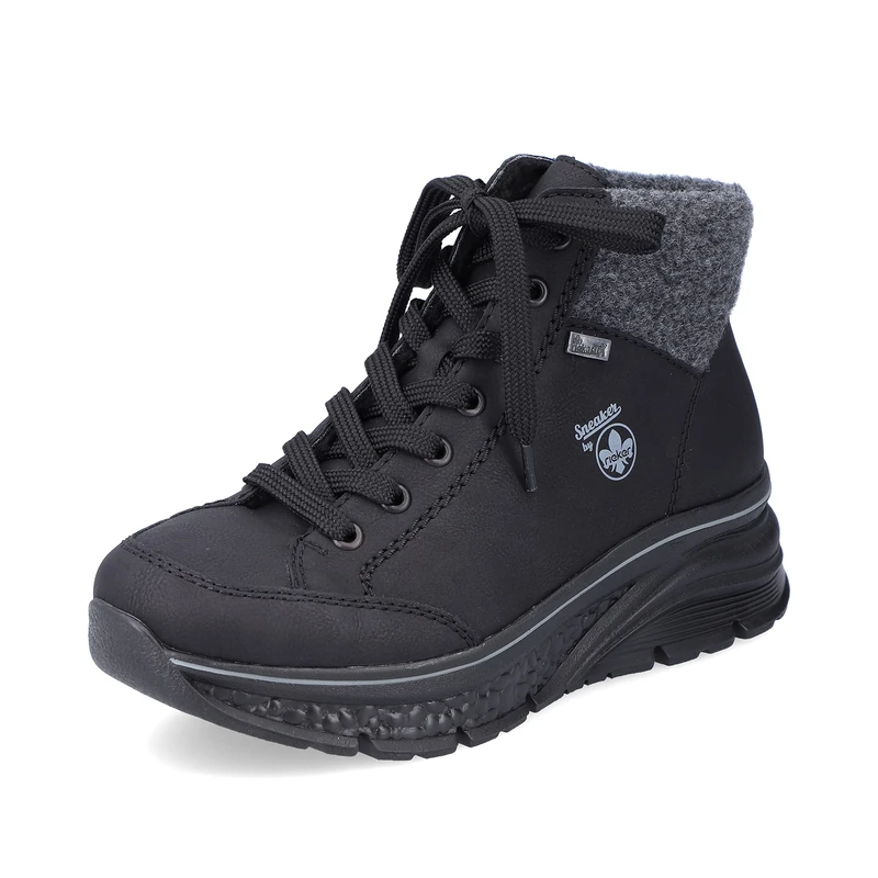 Rieker RiekerTEX 48043 Women's Lace-Up Ankle Boots, black, 3.5 UK