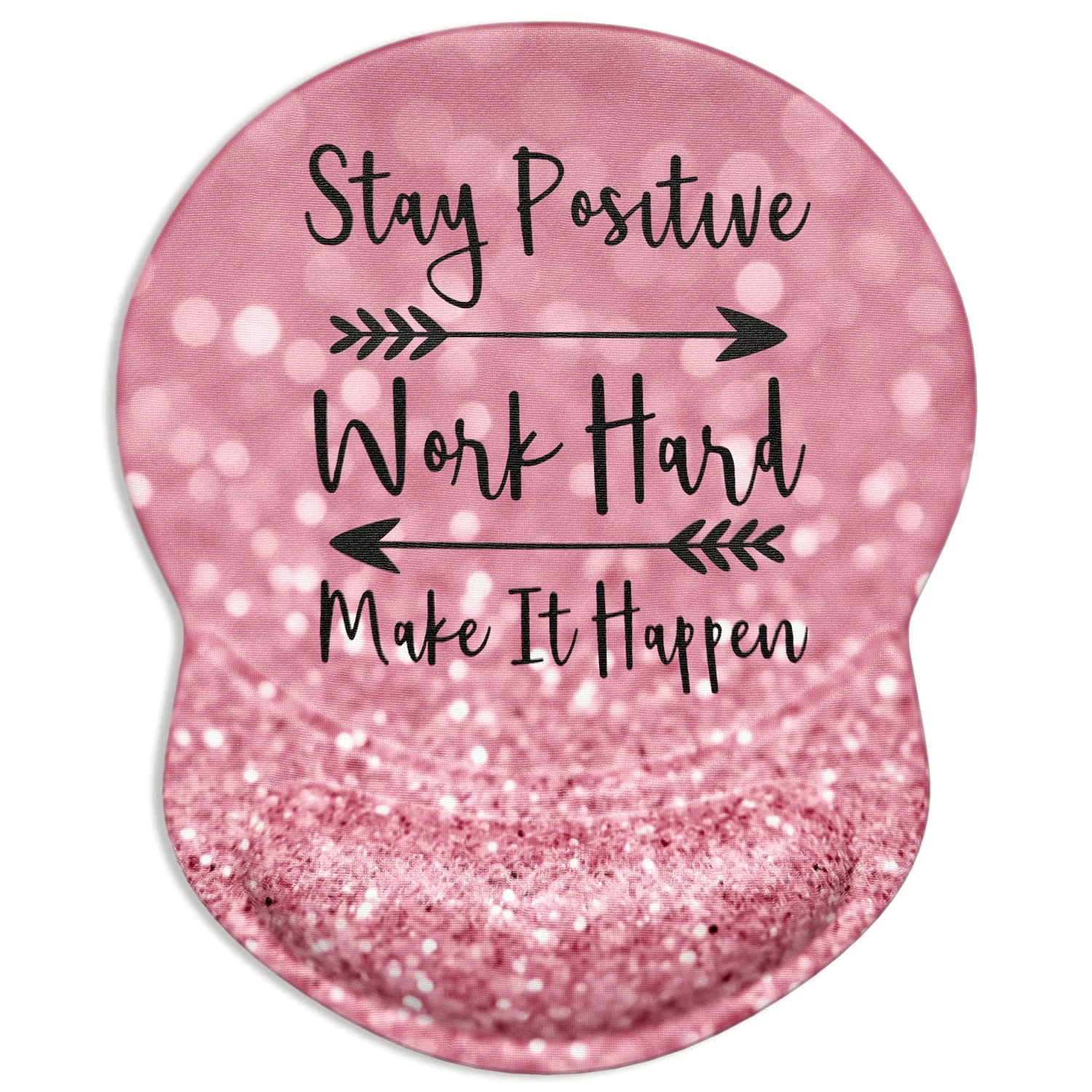 ITNRSIIET Ergonomic Mouse Pad with Gel Wrist Support Small Wrist Rest Smooth Surface Non-Slip PU Base Comfortable Office Supplies Pain Relief, 8.7 x 7.2 inches, Pretty Inspirational Quotes