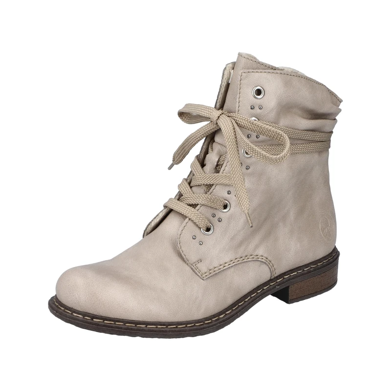 Rieker 71218 Women's Lace-Up Ankle Boots, beige, 7.5 UK