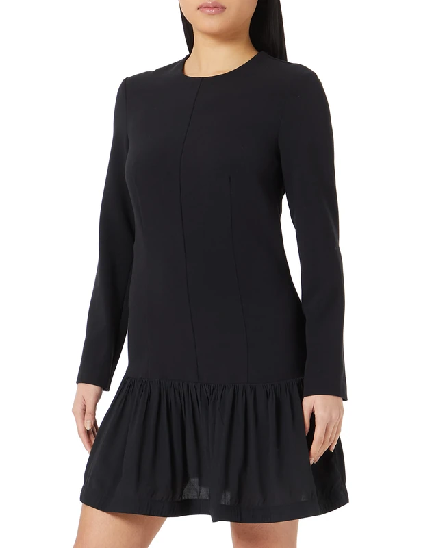 Sisley Women's 4BFQLV029 Dress, Black 100, 46