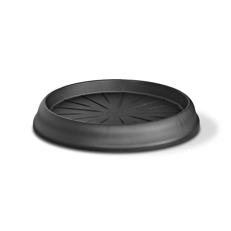 Teraplast Biblo Diameter 52 cm - Planter with Plastic Wheels, Dark Grey, 100% Recycled Plastic - Image 1