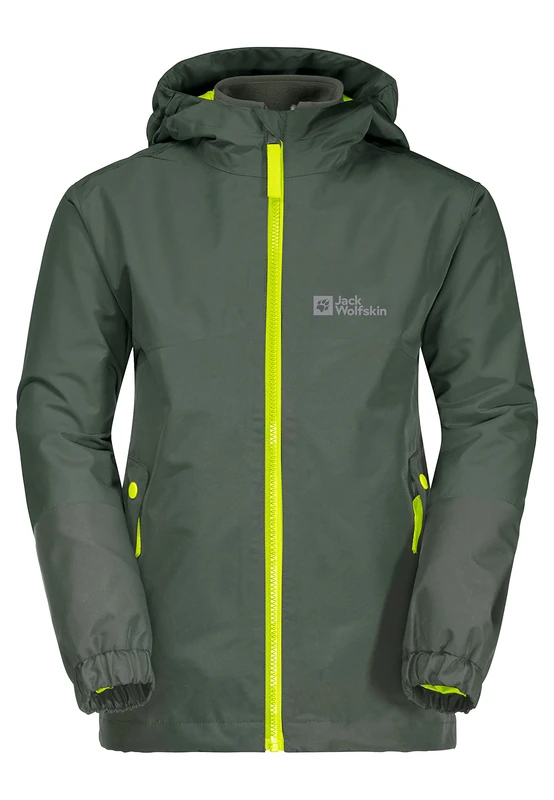 Jack Wolfskin Men's ICELAND 3IN1 JACKET B Coat, thyme green,