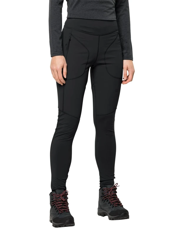 Jack Wolfskin Womens Salmaser Leggings, Black, S EU
