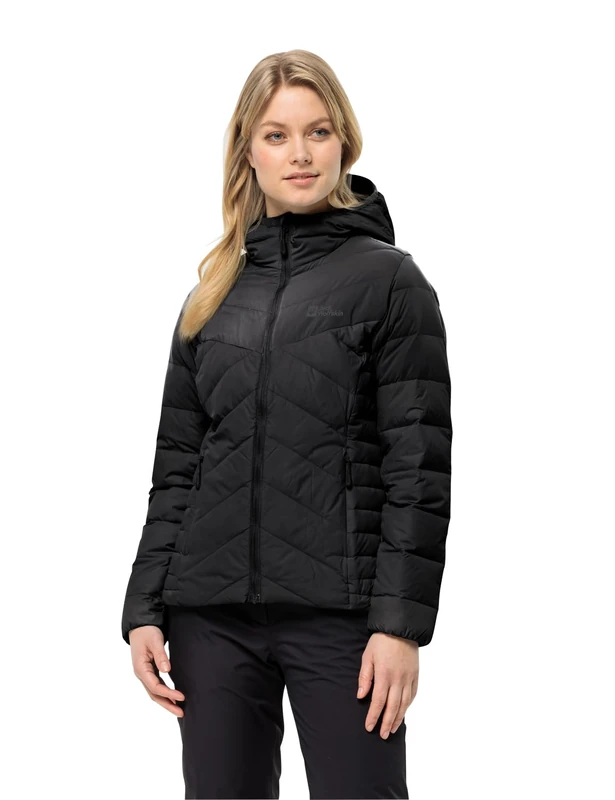 Jack Wolfskin Women's Tundra Down Hoody W Down Jacket, black, S