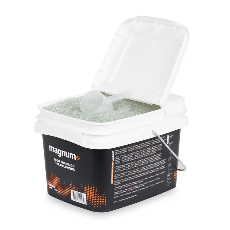 Magnum+ Tire Balancing Beads Bulk Tub 17.6 lb. with Scoop for Truck, SUV, car, Van, RV and Off-Road Tires. TPMS Compatible Glass Balancing Beads. - Image 1