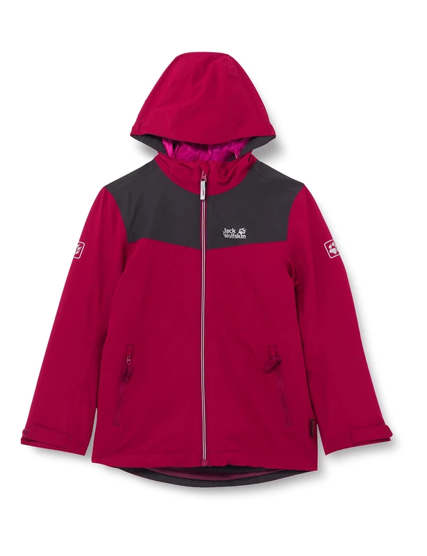 Jack Wolfskin Unisex SNOWFROST 3IN1 JACKET K Coat, dark ruby,