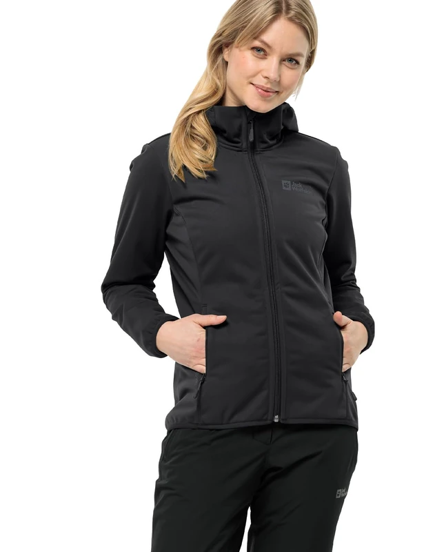 Jack Wolfskin Women's Windhain Jacket, Black, L
