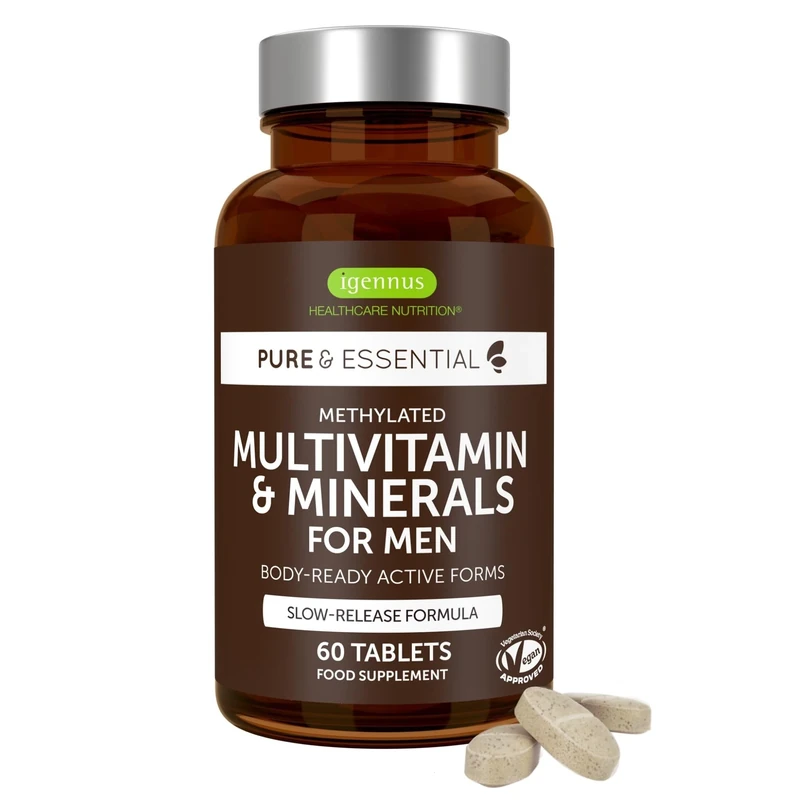 Igennus Men's Multivitamin - 21 Active Nutrients, Vegan, 60 Tablets