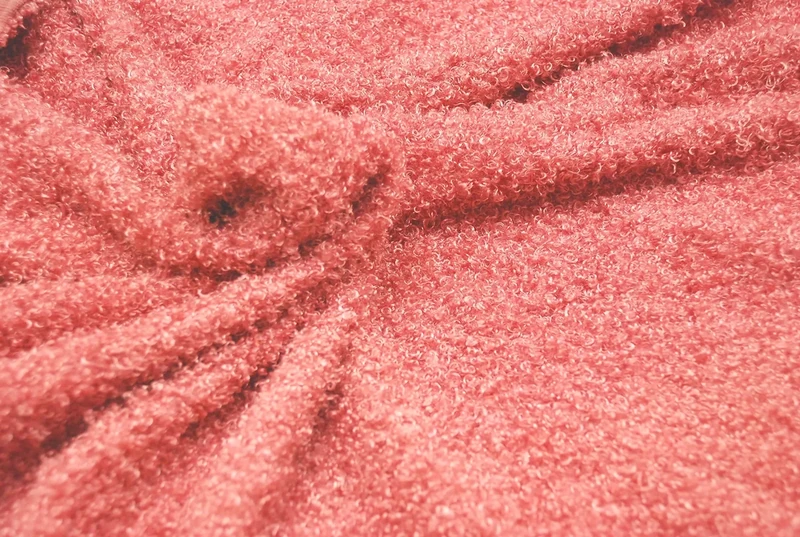 Super Luxury Faux Fur Fabric Material - Short Curly Rose Pink, 1Mtr 150cm x 100cm