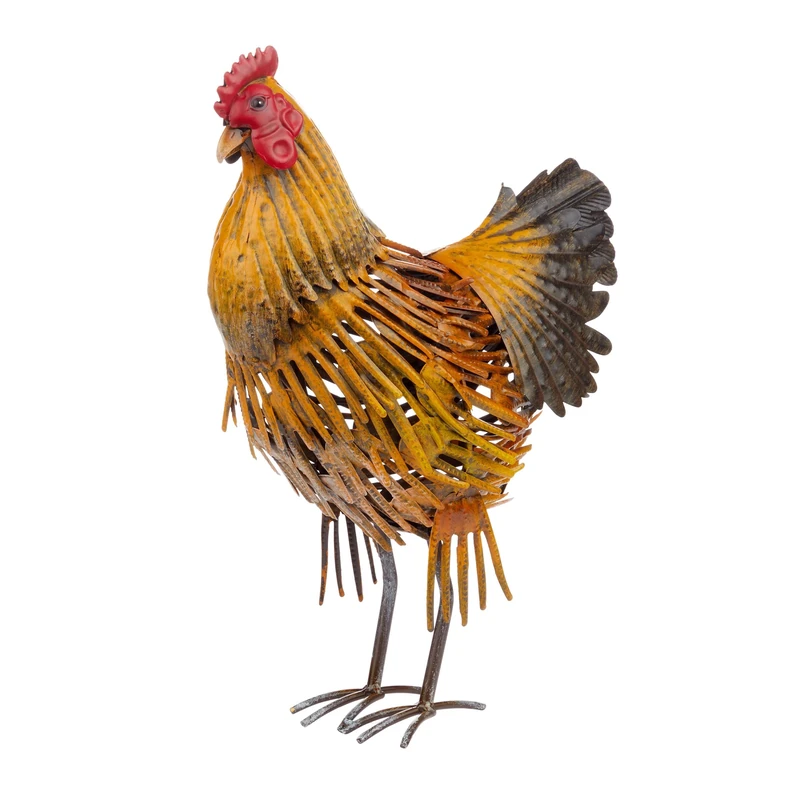 Alpine Corporation Garden Statue, Metal, Golden Brown