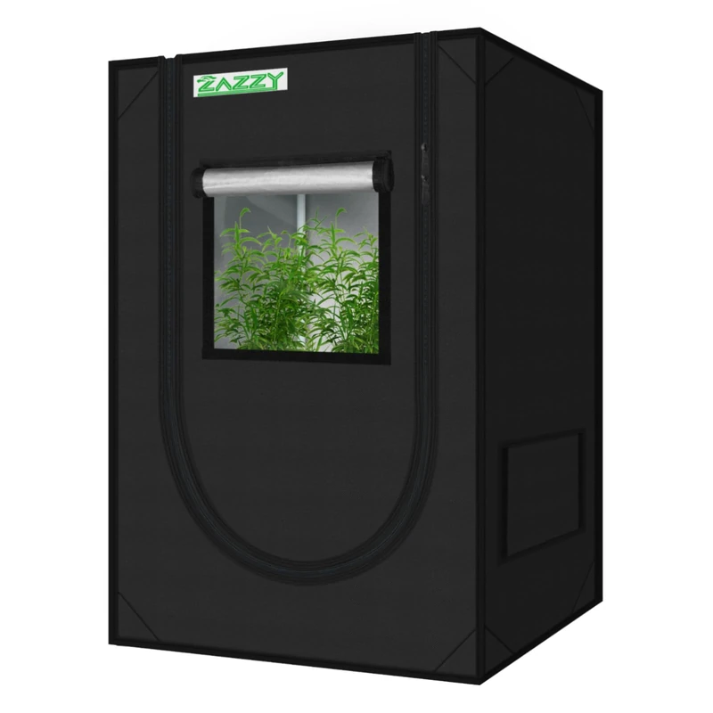 zazzy Grow Tent, 24"x24"x36" Hydroponic Mylar Grow Tent Reflective Garden Growing Dark Room with Observation Window, Removable Floor Tray and Tool Bag for Indoor Plant Growing 2'x2'