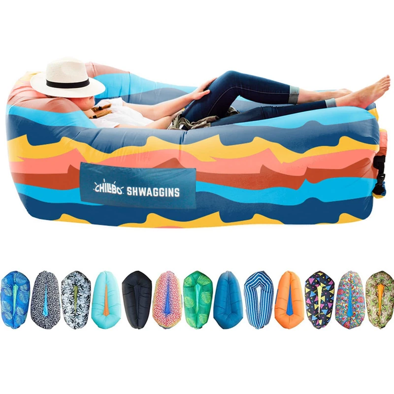 Chillbo Shwaggins Inflatable Couch | Cool Air Hammock | Upgrade Your Beach Gadgets & Portable Couch | Easy Setup Lounger Makes Perfect Camper Accessories, Beach Essentials & Festival Accessories