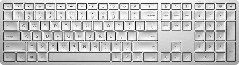 HP 970 Programmable Wireless Keyboard | Bluetooth | 2.4 GHz Wireless | SMART Backlit | 20+ Programmable Keys | HPAC | AES-128 Encryption | Connect Up-to 3 Dev | Rechargeable | 6 months Battery Life