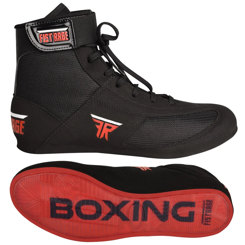 FISTRAGE Men's and Youth Unisex Leather Kickboxing Shoes Lightweight Black Low Top Boxing Shoes 13.5 Women/12 Men, Black Low Top, 13.5 Women/12 Men