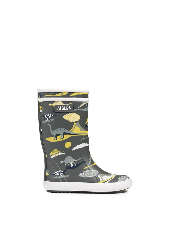 Aigle LOLLY POP PLAY2 Waterproof Printed Boots for Kids | Soft, comfortable upper with durable lining | Reflective strip on the heel | Grippy sole