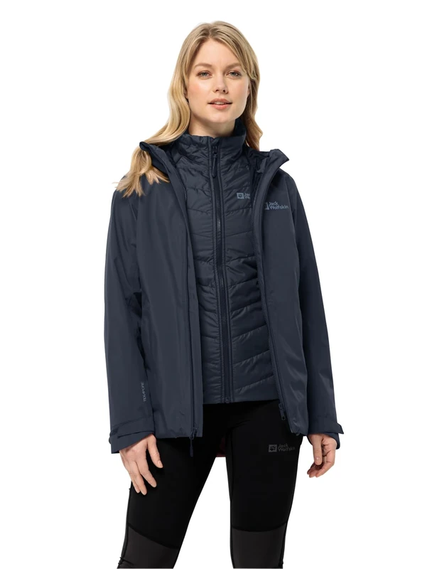 Jack Wolfskin Women's Glaabach 3ln1 Jacket, Night Blue, XXL