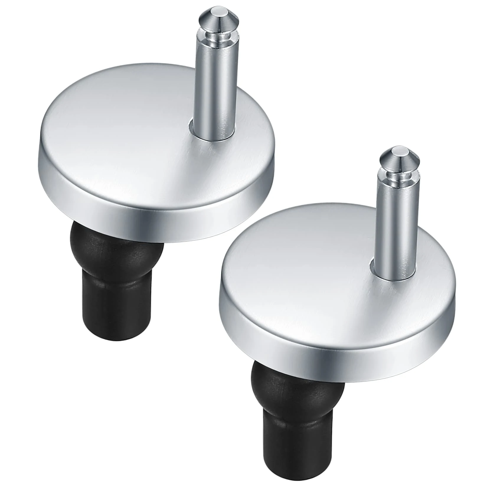 Quick Release Toilet Seat Fixings, Universal Toilet Seat Hinges Fittings with Spare Expanding Rubber Screws Nuts Bolts for WC Toilet Blind Holes, 2 Pack