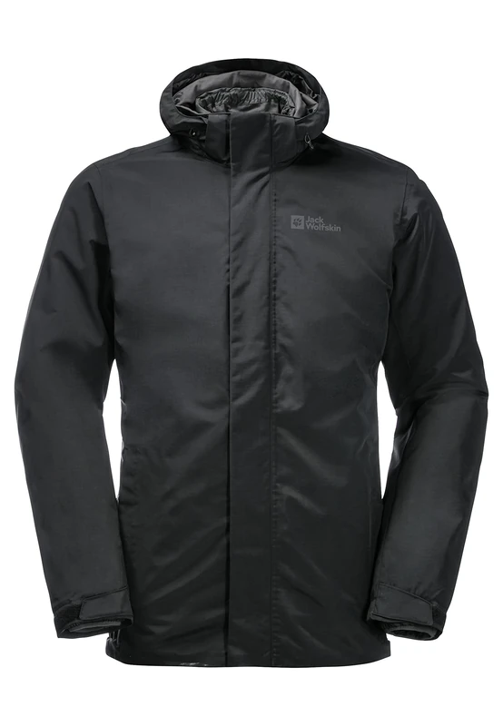 Jack Wolfskin Bergland Men's 3-in-1 Jacket, Black, XL