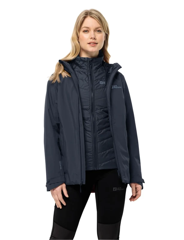 Jack Wolfskin Women's Glaabach 3ln1 Jacket, Night Blue, L
