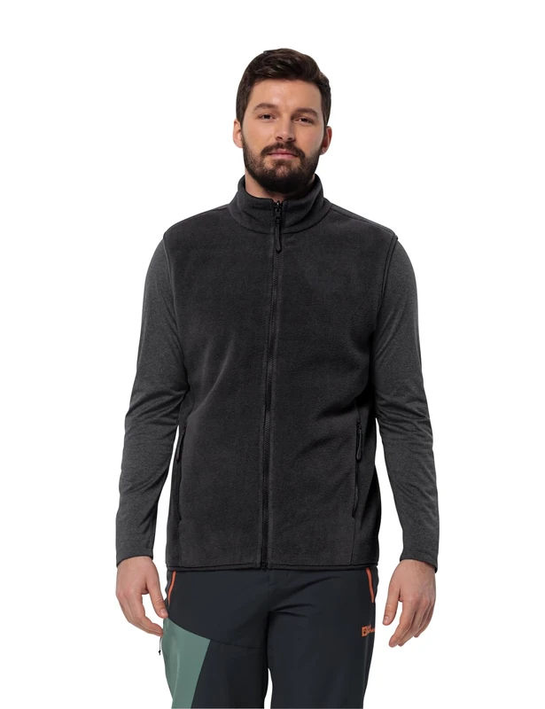 Jack Wolfskin Men's Waldsteig Vest, Black, M - Image 1