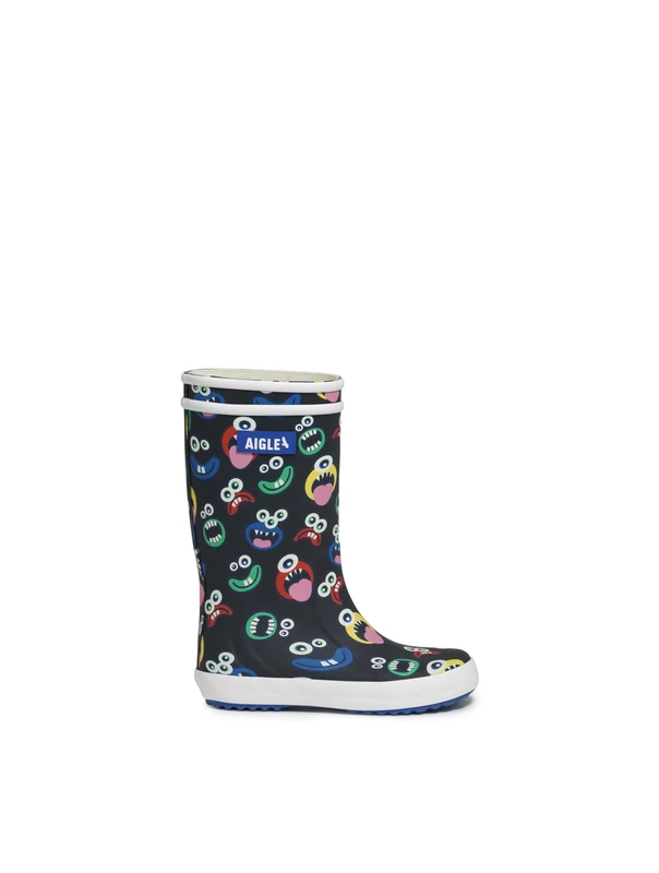 Aigle Lolly Pop Unisex Children's Rain Boots, Multicolor Monsters, 10 UK