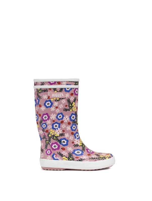 Aigle Lolly Pop Unisex Children's Rain Boots, Multicoloured Flower Power, 11 UK