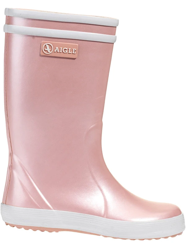Aigle LOLLY IRRISE 2 Children's Waterproof Boots with an iridescent finish | Made of natural rubber with a double white stripe | Warm, quick-drying lining | Non-slip sole
