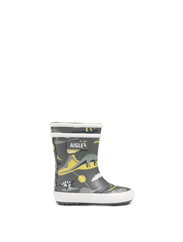 Aigle Boy's Unisex Kids Baby FLAC PLAY2 Rain Boot, Dino, 3 UK Child - Image 1