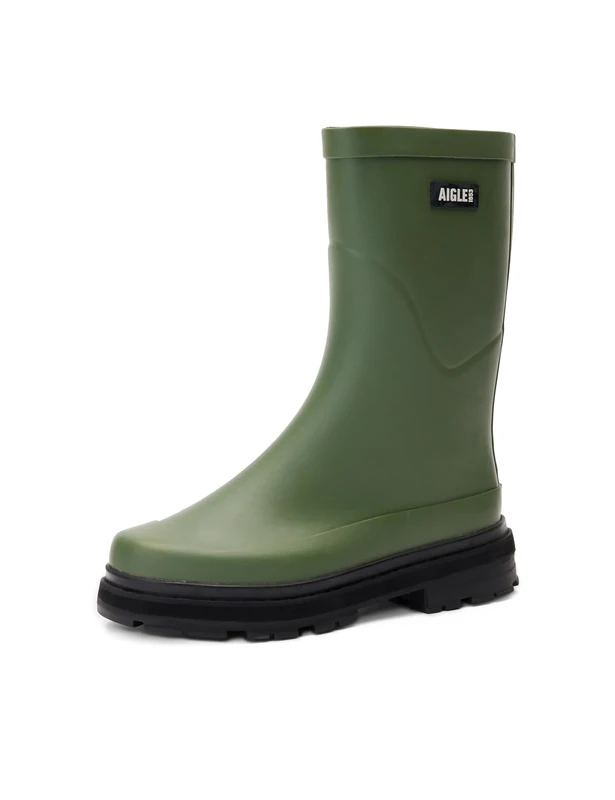 Aigle Mid Rain Women's Rain Boot, 9014 Olivine, 4 UK