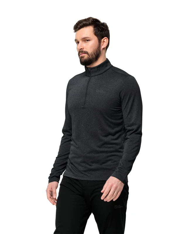 Jack Wolfskin Men's Sky Thermal Hz M Hiking Shirt, Black, S