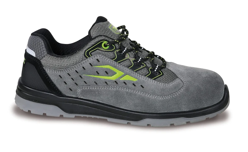 BETA 7317Na Safety Shoes Low and Light S1P SRC - EN ISO 20345:2011, Men's Work Shoes in Hydrophobic Suede Leather, Stability Support and Toe in Polymeric Material Grey