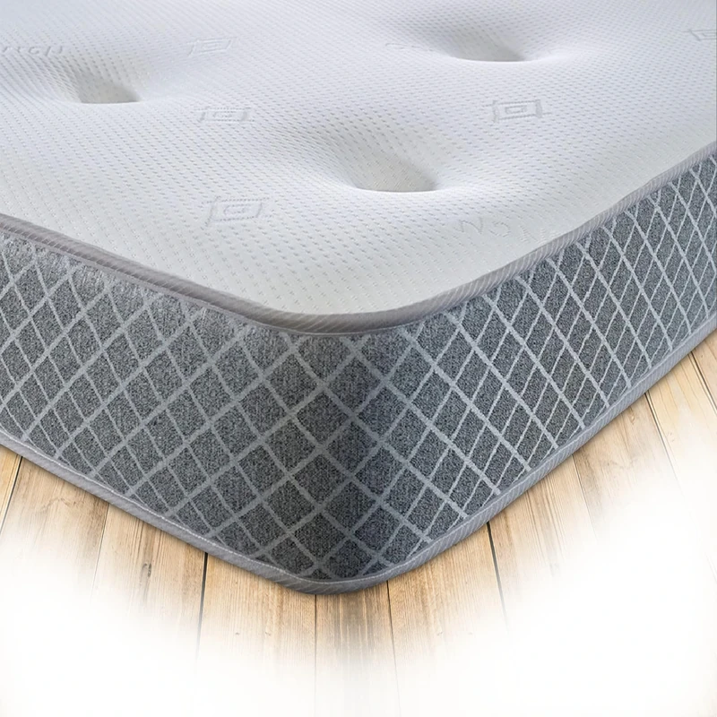 Starlight Beds Nebraska Tufted Kingsize Memory Foam Mattress. Hand Tufted Hybrid Kingsize Mattress with Springs & Memory Foam Layer, Soft Feel, 20cm Deep, Grey. 5ft x 6ft6 (150cm x 200cm)