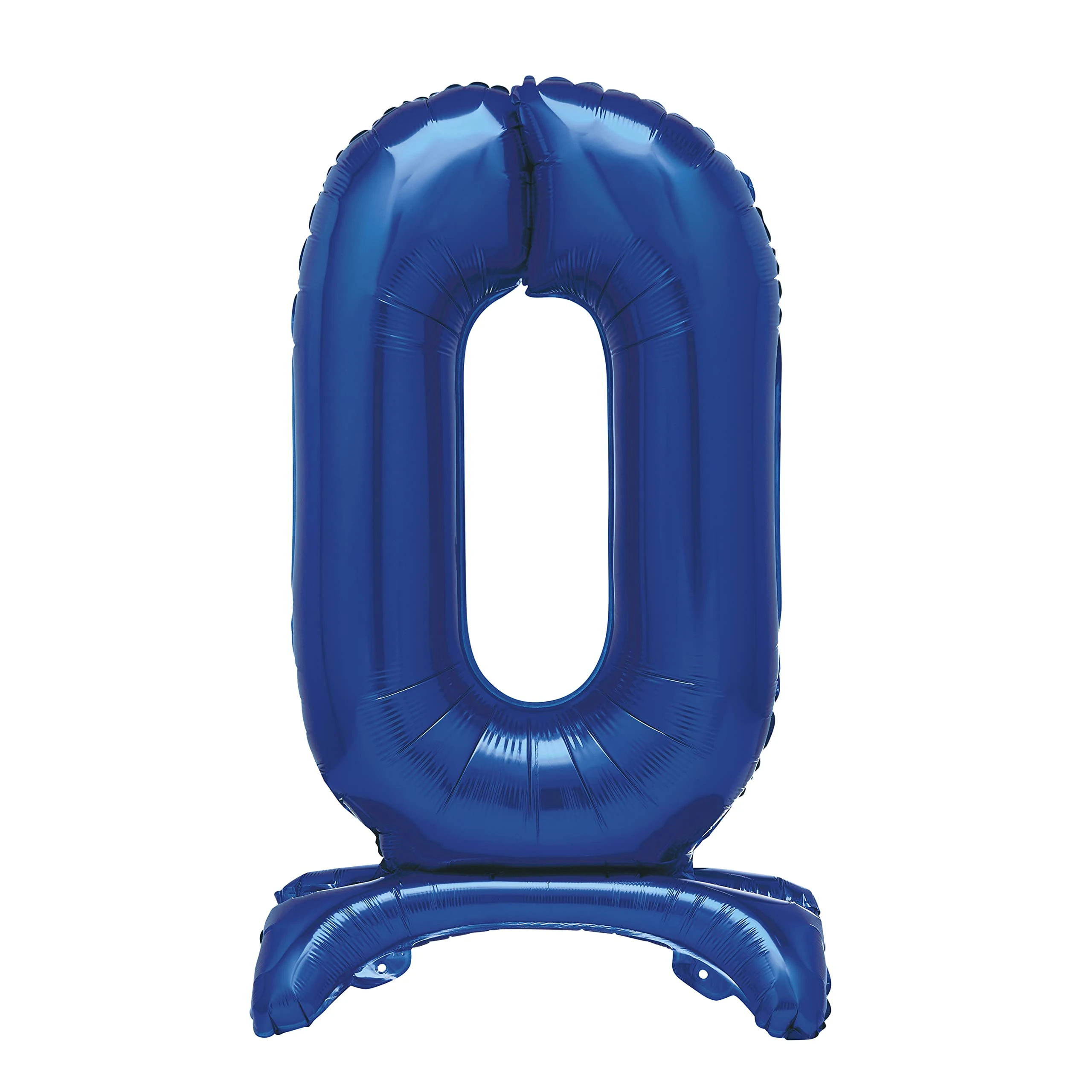 Unique Blue Standing Number 0 Foil Balloon 30", Packaged