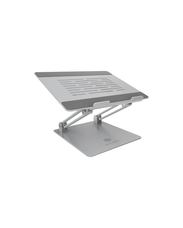 ICY BOX Aluminum Laptop Stand, Height Adjustable, Free Standing, Heat Dissipating, For Laptops up to 17", Compatible with MacBook, Dell, Lenovo, Samsung and many others, Silver, IB-NH300