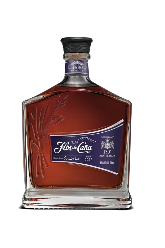 Flor De Caña 130th Anniversary Edition Rum 70cl, 45% ABV | Sustainably produced, Super Premium, Golden Aged Rum | Nicaragua |