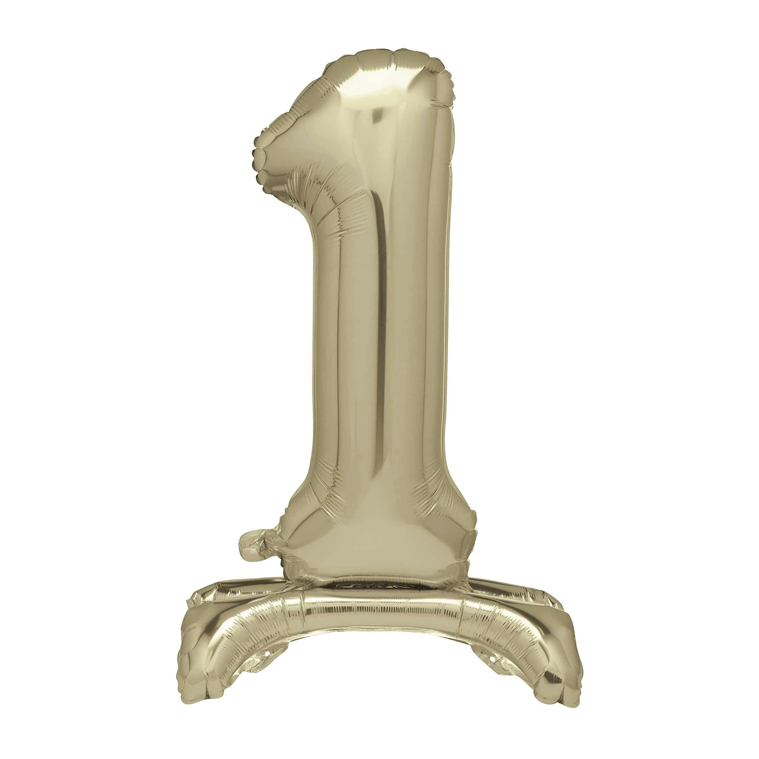 Unique 13231 - Giant Standing Foil Number 1 Balloon - 76 cm - Gold, Large