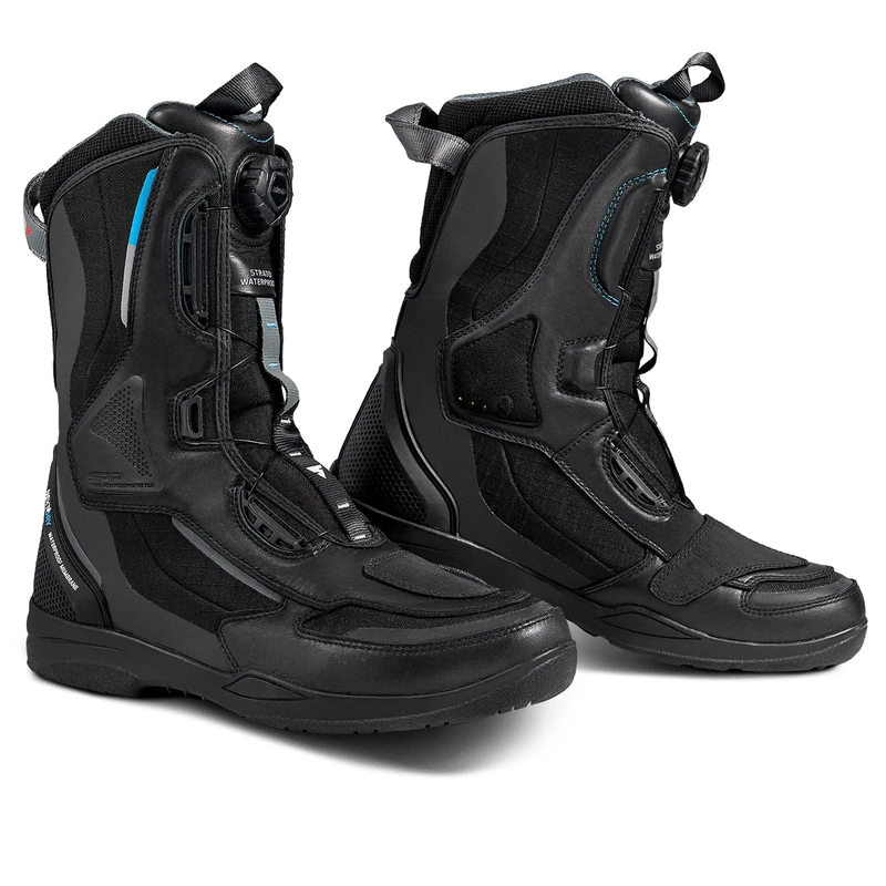 SHIMA Strato WP Motorbike Boots for Men Waterproof Leather Shoes Atop All-Year Touring Motorcycle Long Ankle Protector Urban Bike Casual Classic Riding Motor Boot (Mens, Black Waterproof, UK 12) - Image 1