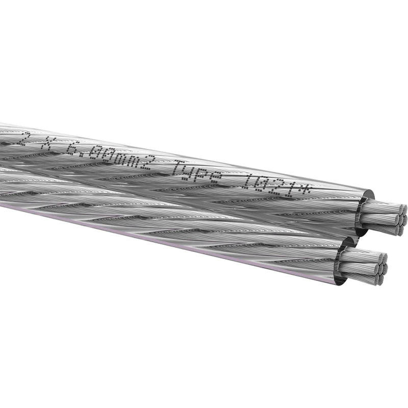 OEHLBACH Silverline SP-60 Stereo Hi-Fi Speaker Cable with SPOFC (Silver-Plated Copper) 2 x 6 mm² Mini Coil Speaker Cable 4 m