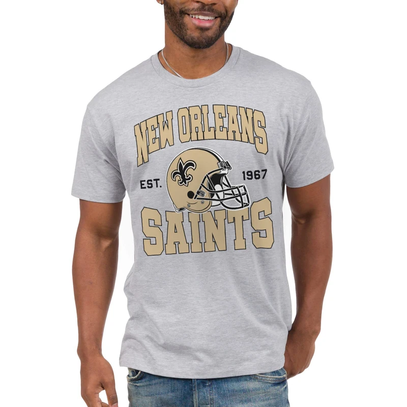 Junk Food Unisex's NFL Team Helmet T-Shirt Adult, Grey, XXL - Image 1