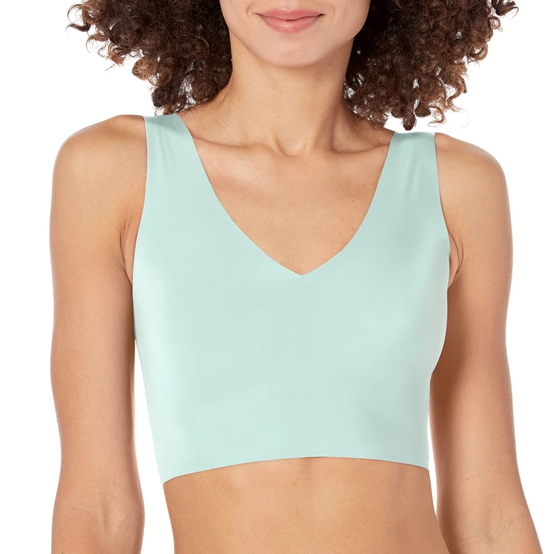 True & Co Women's True Body V Neck Bra, Opaque, Sierra Mint, (Medium) 34-36A/D