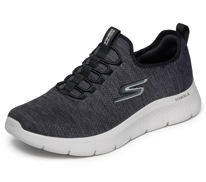 Skechers Men's Gowalk Flex-Athletic Slip-On Casual Walking Shoes with Air Cooled Foam Sneakers, Black/White 2, 7.5 X-Wide